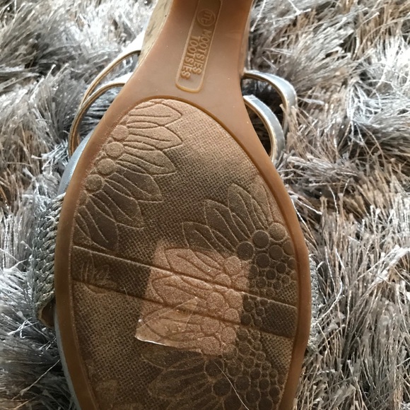 MOOTSIES TOOTSIES Silver wedge sandals 7 - Picture 5 of 5